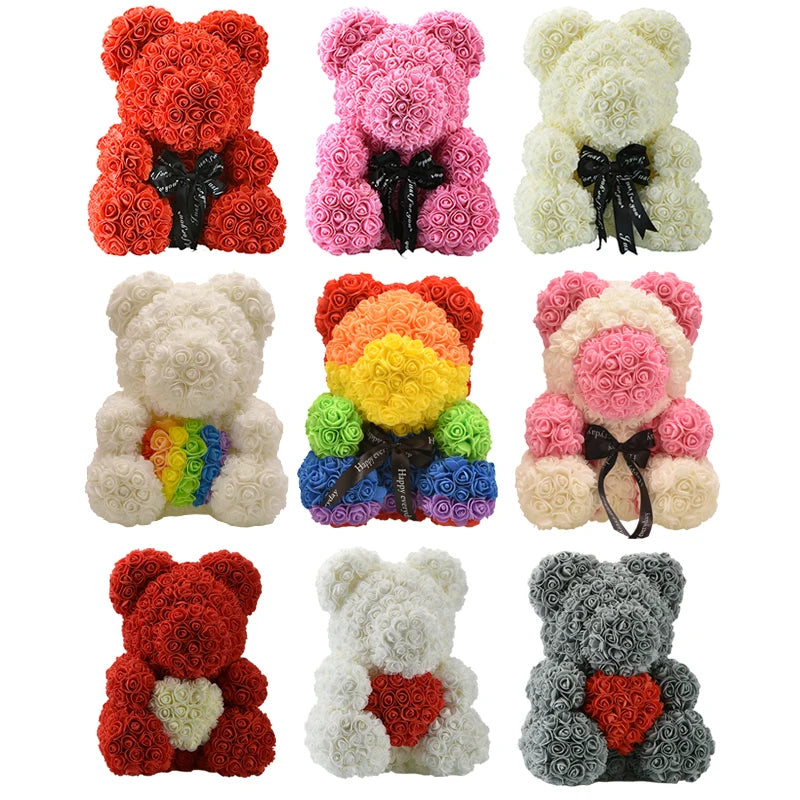 Girlfriend Gifts 25Cm/40Cm Soap Foam Bear Rose Teddy Rose Bear Artificial Flowers Wedding Birthday Valentines Gift for Women