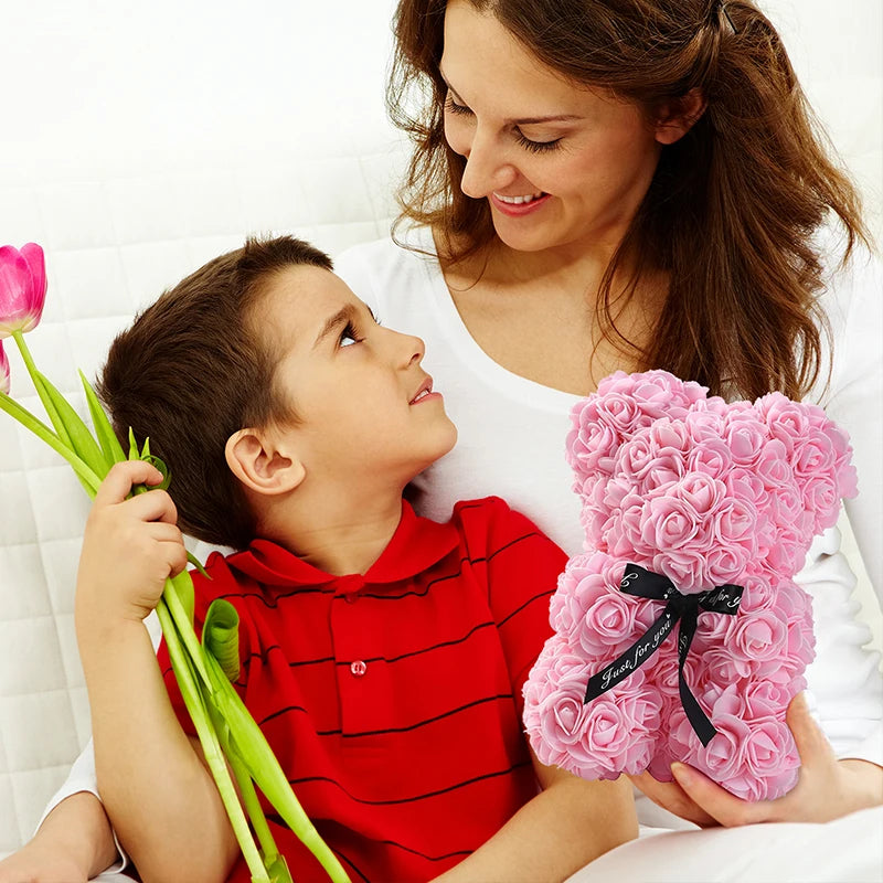 Girlfriend Gifts 25Cm/40Cm Soap Foam Bear Rose Teddy Rose Bear Artificial Flowers Wedding Birthday Valentines Gift for Women