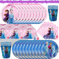 Frozen-Themed Birthday Party Decoration Set featuring Anna, Elsa, Olaf, Snowflake Banner, Backdrop, Balloons Kit, Foil Garland, and Balloon Arch for Baby Showers.