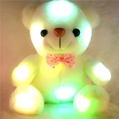 22Cm Pink LED Light-Up Teddy Bear - Luminous Plush Toy for Kids, Perfect Christmas Gift