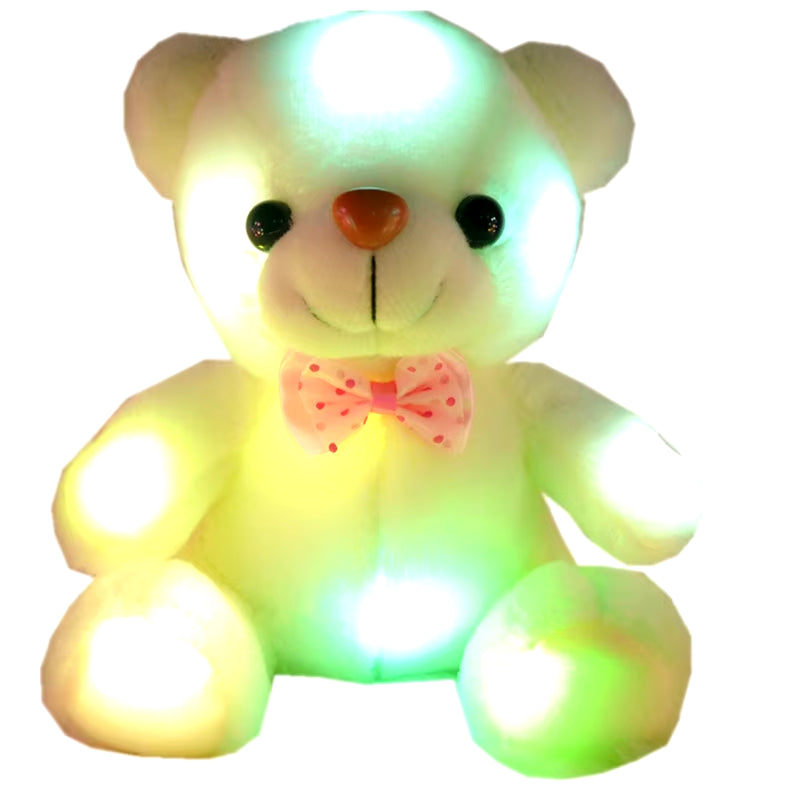 22Cm Pink LED Light-Up Teddy Bear - Luminous Plush Toy for Kids, Perfect Christmas Gift