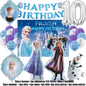 Frozen-Themed Birthday Party Decoration Set featuring Anna, Elsa, Olaf, Snowflake Banner, Backdrop, Balloons Kit, Foil Garland, and Balloon Arch for Baby Showers.
