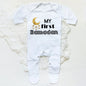 My First Eid Ramadan Baby Babygrow Sleepsuit Vest Bodysuit Infant Long Sleeve Romper Ramadan Islamic Muslim Keepsake Baby Outfit