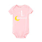My 1st Ramadan Baby Romper Moon Star Print Short Sleeve Jumpsuit 1st Ramadan Newborn Bodysuit Muslim Festival Infant Clothes