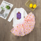 My First Ramadan Girl Baby Dress Baby Romper +Tulle Tutu Skirt Long Sleeve Tutu Dress Set My 1st Ramamdan Newborn Clothing