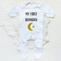 My First Eid Ramadan Baby Babygrow Sleepsuit Vest Bodysuit Infant Long Sleeve Romper Ramadan Islamic Muslim Keepsake Baby Outfit