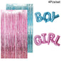 Gender Reveal Decoration Fringe Curtain Blue Pink Boy Girl Foil Balloon Gender Reveal Party Supplies Baby Shower Photo Backdrop