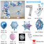 Frozen-Themed Birthday Party Decoration Set featuring Anna, Elsa, Olaf, Snowflake Banner, Backdrop, Balloons Kit, Foil Garland, and Balloon Arch for Baby Showers.
