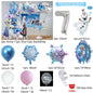 Frozen-Themed Birthday Party Decoration Set featuring Anna, Elsa, Olaf, Snowflake Banner, Backdrop, Balloons Kit, Foil Garland, and Balloon Arch for Baby Showers.