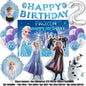 Frozen-Themed Birthday Party Decoration Set featuring Anna, Elsa, Olaf, Snowflake Banner, Backdrop, Balloons Kit, Foil Garland, and Balloon Arch for Baby Showers.