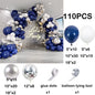 Navy Blue, White, and Gold Confetti Balloon Garland Arch Kit for Weddings, Birthdays, Baby Showers, and Party Decorations